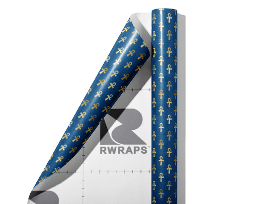 Ocean Ankh Egyptian Wrap Film Sheets~Rwraps Series 914 Ocean Ankh Egyptian Scrolled Sheet~3