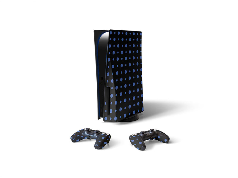 ocean blue polka dot Sony PS5 DIY Skin
