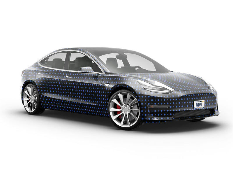 Ocean Blue Polka Dot Vehicle Vinyl Wrap