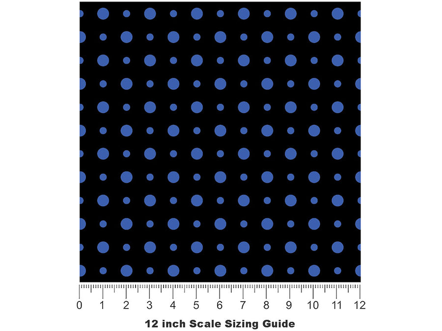Ocean Blue Polka Dot Vinyl Film Pattern Size 12 inch Scale~Rwraps Ocean Blue Polka Dot Sizing Chart~2