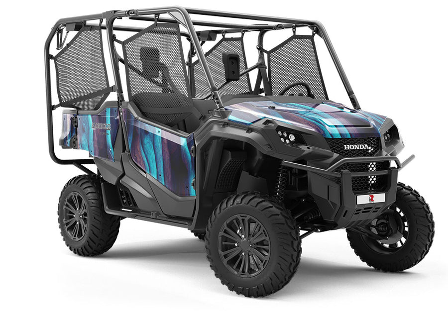 Ocean Waves Wood Plank Utility Vehicle Vinyl Wrap