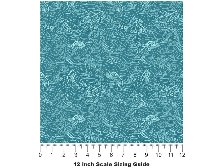 Ocean Wyrms Fantasy Vinyl Film Pattern Size 12 inch Scale~Rwraps Ocean Wyrms Fantasy Sizing Chart~2