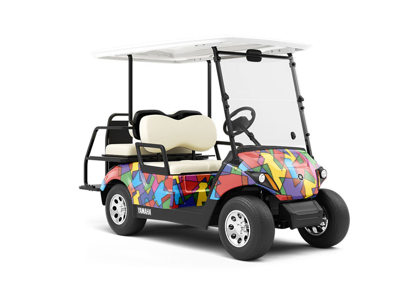 Odds and Ends Mosaic Wrapped Golf Cart