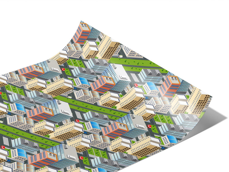 Office Carpool Cityscape Vinyl Wraps~Rwraps Series 914 Digitally Printed Vinyl Wrap~1