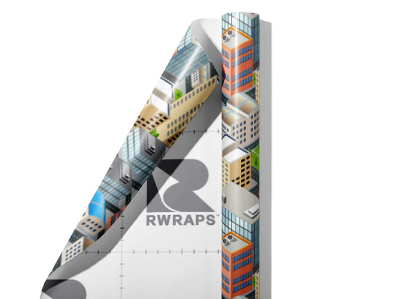 Office Carpool Cityscape Wrap Film Sheets~Rwraps Series 914 Office Carpool Cityscape Scrolled Sheet~4