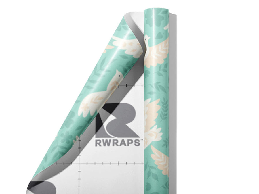 Olive Branches Birds Wrap Film Sheets~Rwraps Series 914 Olive Branches Birds Scrolled Sheet~3