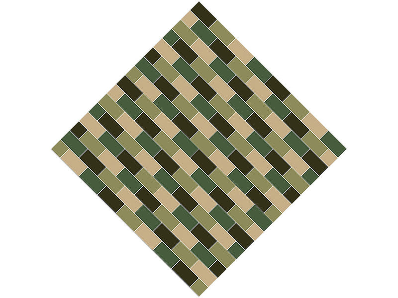 Olive Green Brick Vinyl Wrap Pattern