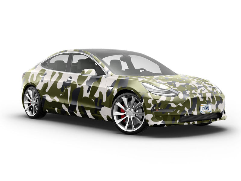 Olive Skin Camouflage Vehicle Vinyl Wrap