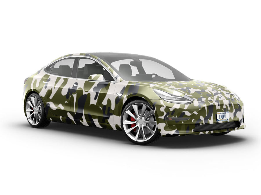 Olive Skin Camouflage Vehicle Vinyl Wrap