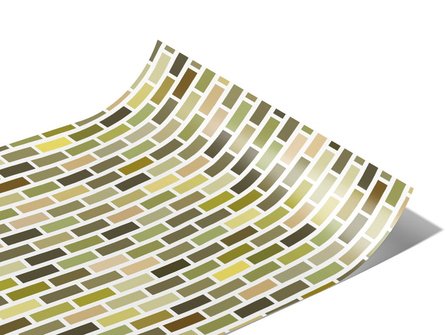 Olive Brick Vinyl Wraps~Rwraps Series 914 Digitally Printed Vinyl Wrap~1