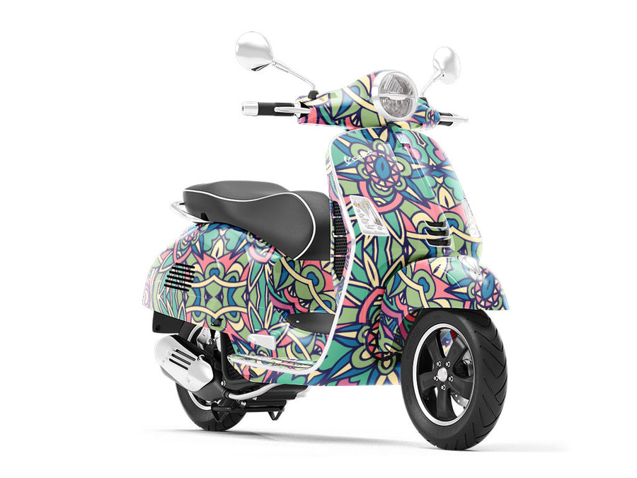 Olive Wonder Mandala Vespa Scooter Wrap Film