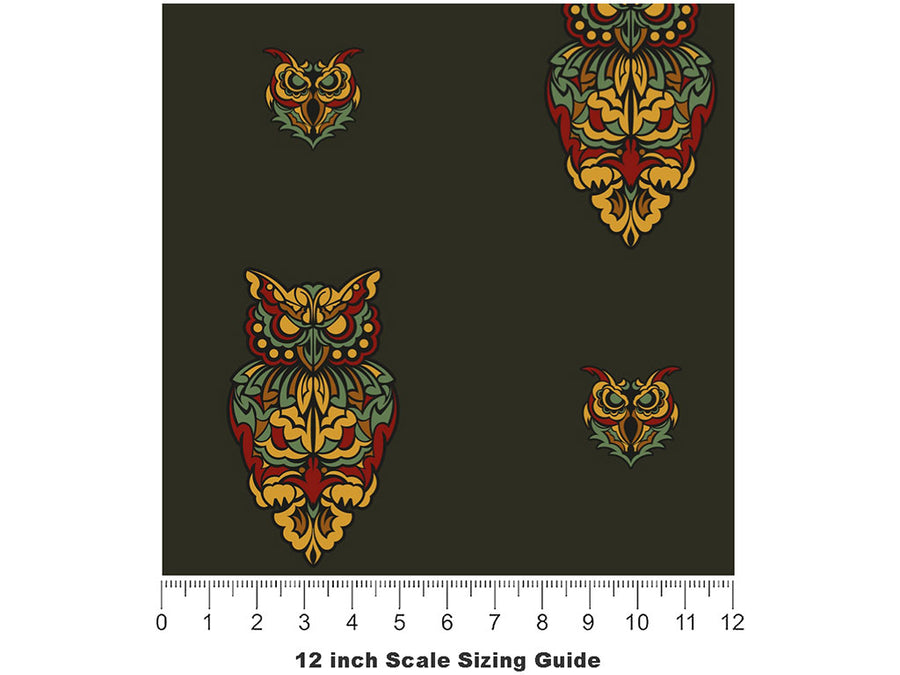 Ominous Omens Birds Vinyl Film Pattern Size 12 inch Scale~Rwraps Ominous Omens Birds Sizing Chart~2