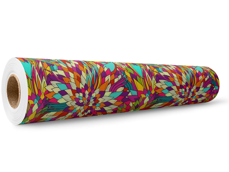 Optimistic Pessimist Floral Wrap Film Wholesale Roll~Rwraps Series 914 Digitally Printed Vinyl Roll~5