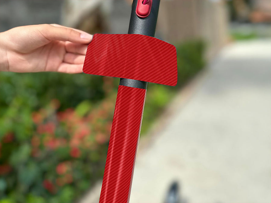 ORACAL 975 Carbon Fiber Geranium Red Electric Kick-Scooter Wraps