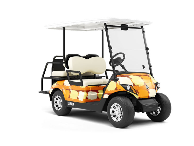 Orange Brick Wrapped Golf Cart