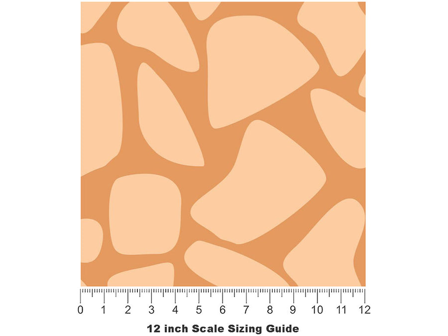 Orange Cobblestone Vinyl Film Pattern Size 12 inch Scale~Rwraps Orange Cobblestone Sizing Chart~3