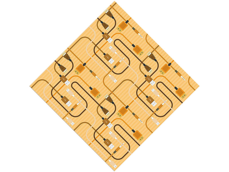 Orange Cords Technology Vinyl Wrap Pattern~Rwraps Series 914 Digitally Printed Vinyl Wrap~0