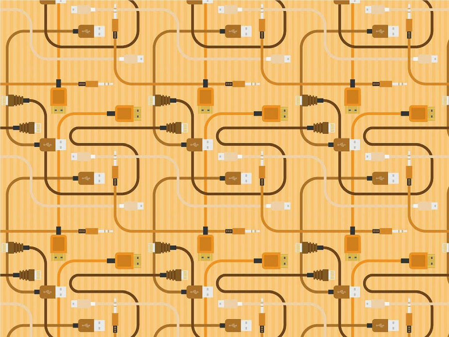 Orange Cords Technology Vinyl Wrap Pattern~Rwraps Series 914 Digitally Printed Vinyl Wrap~0