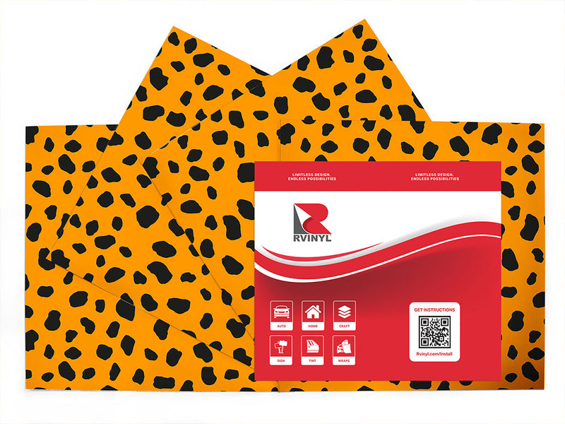 orange dalmation animal print Craft Vinyl Sheet Pack