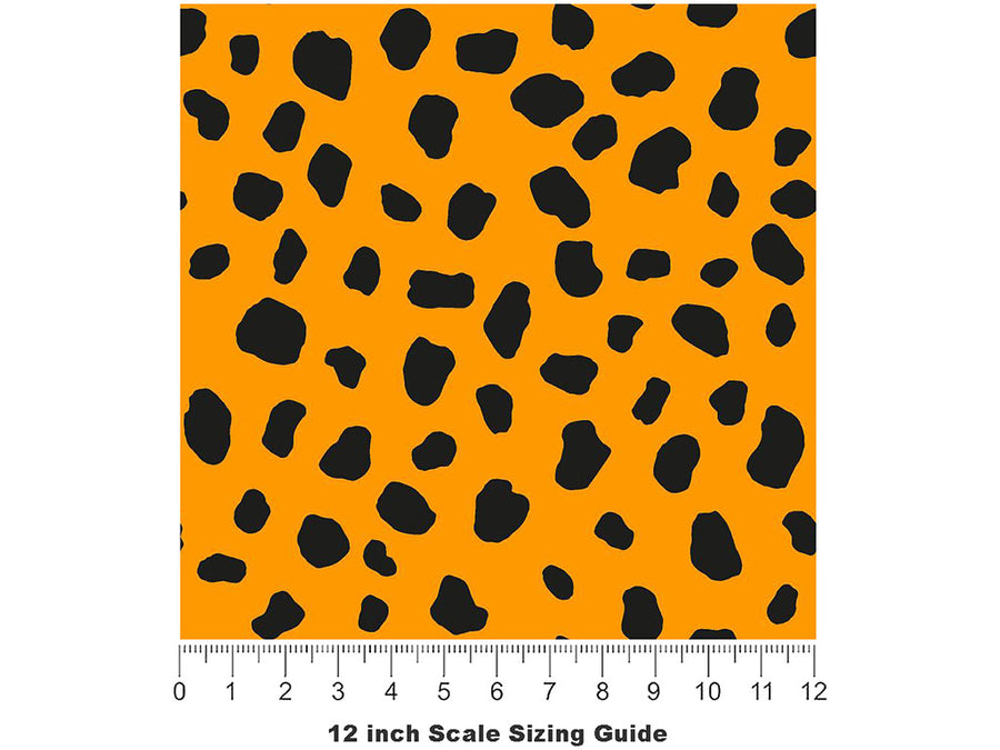Orange Dalmation Vinyl Film Pattern Size 12 inch Scale~Rwraps Orange Dalmation Sizing Chart~3