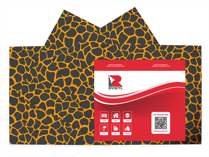 orange giraffe animal print Craft Vinyl Sheet Pack