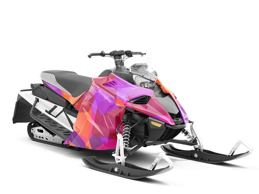 Orange Oddities Mosaic Custom Wrapped Snowmobile