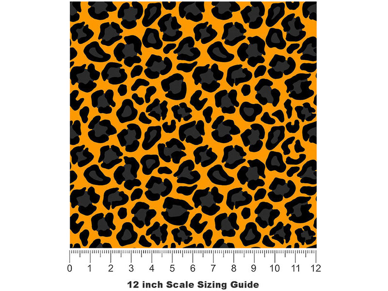 Orange Panther Vinyl Film Pattern Size 12 inch Scale~Rwraps Orange Panther Sizing Chart~3