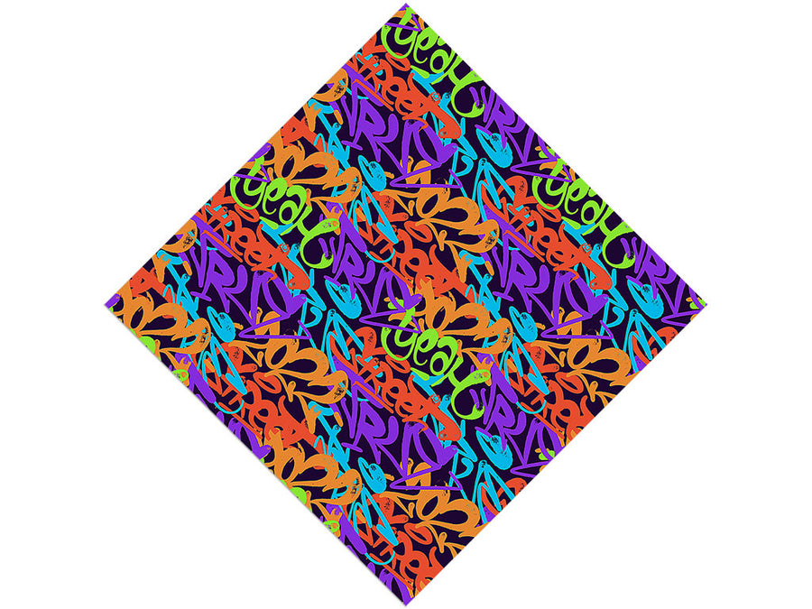 Orange Record Graffiti Vinyl Wrap Pattern