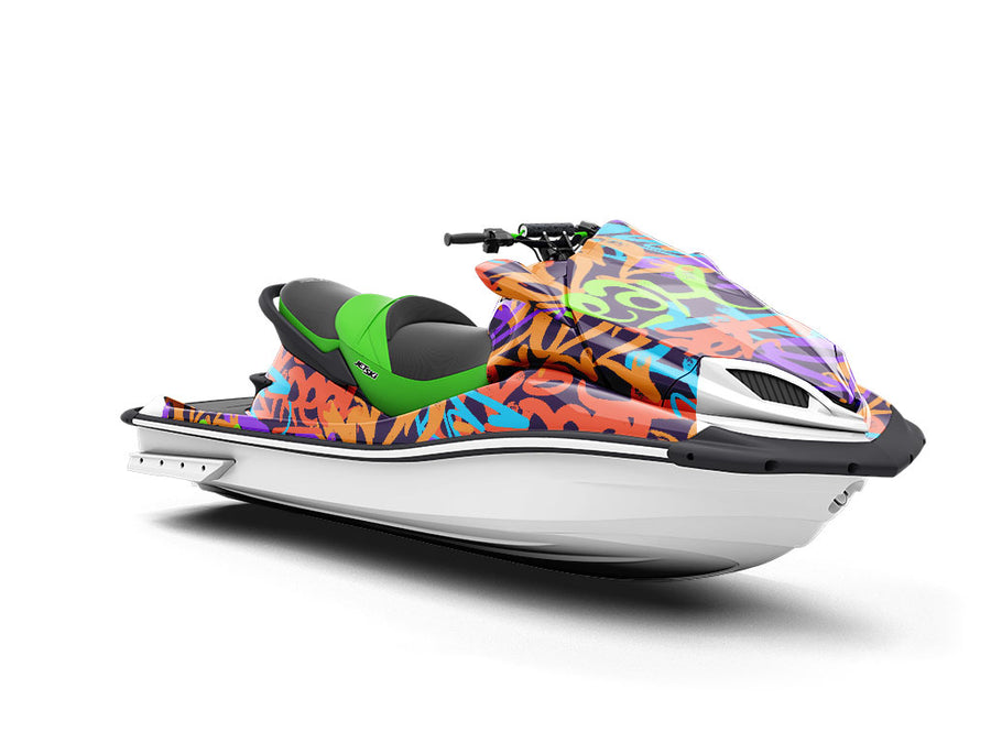Orange Record Graffiti Jet Ski Vinyl Customized Wrap