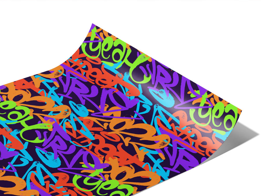 Orange Record Graffiti Vinyl Wraps~Rwraps Series 914 Digitally Printed Vinyl Wrap~1