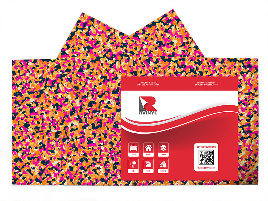 orange shrapnel camouflage Craft Vinyl Sheet Pack