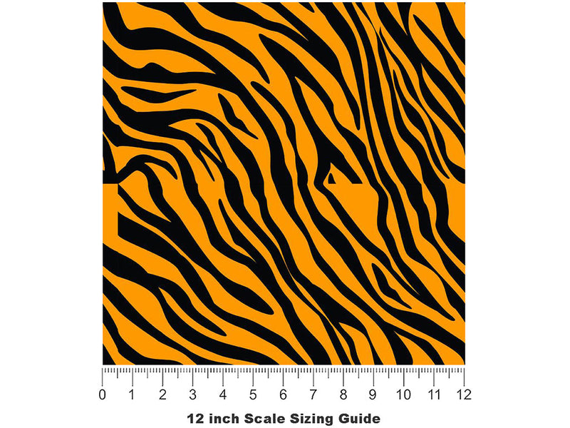 Orange Tiger Vinyl Film Pattern Size 12 inch Scale~Rwraps Orange Tiger Sizing Chart~3