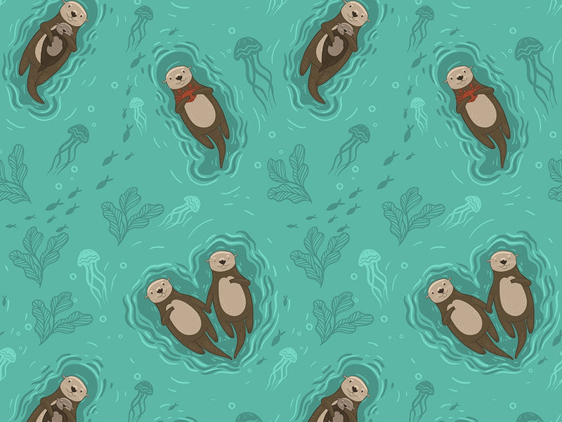 Otter Affection Marine Life Vinyl Wrap Pattern~Rwraps Series 914 Digitally Printed Vinyl Wrap~0