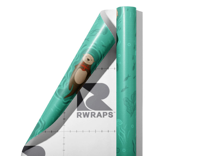 Otter Affection Marine Life Wrap Film Sheets~Rwraps Series 914 Otter Affection Marine Life Scrolled Sheet~3