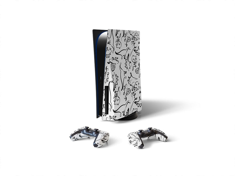 outlined memories dinosaur Sony PS5 DIY Skin