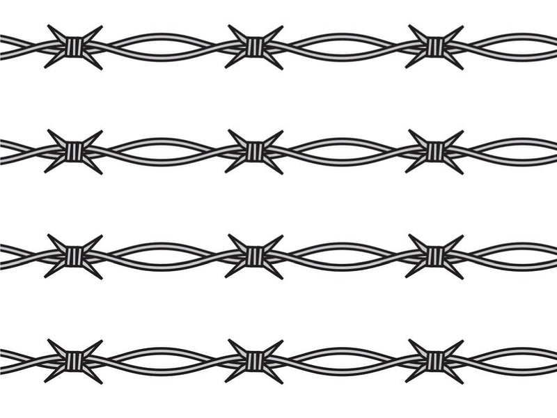 Outlined Ross Barbed Wire Vinyl Wrap Pattern~Rwraps Series 914 Digitally Printed Vinyl Wrap~0