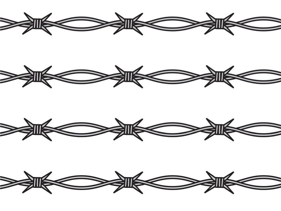 Outlined Ross Barbed Wire Vinyl Wrap Pattern~Rwraps Series 914 Digitally Printed Vinyl Wrap~0