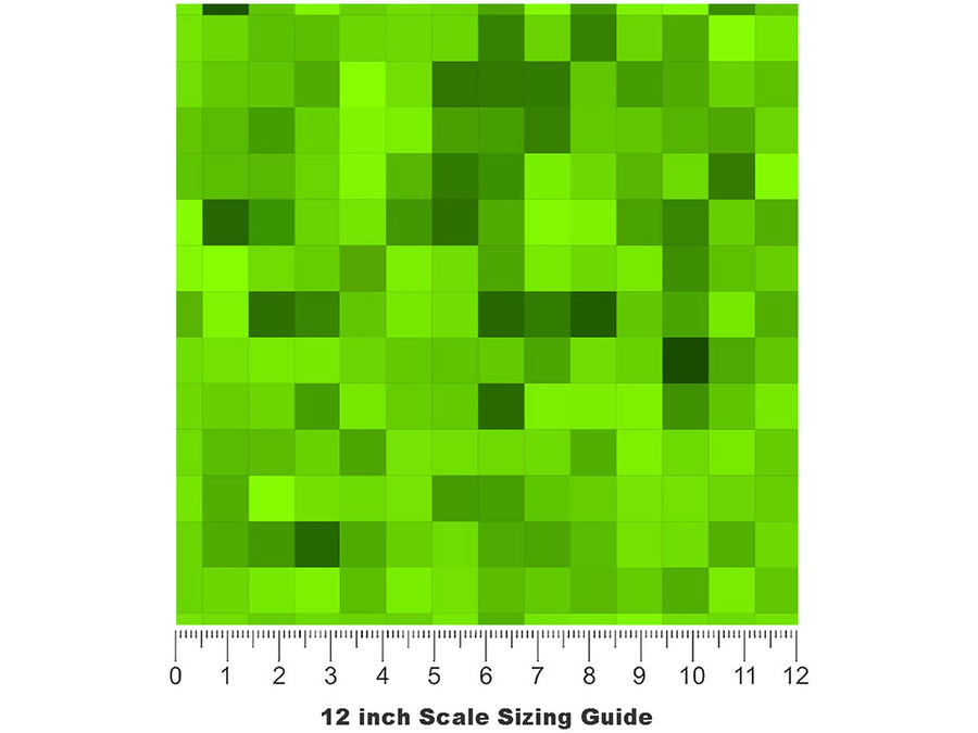 Overgrown Lawn Pixel Vinyl Film Pattern Size 12 inch Scale~Rwraps Overgrown Lawn Pixel Sizing Chart~2