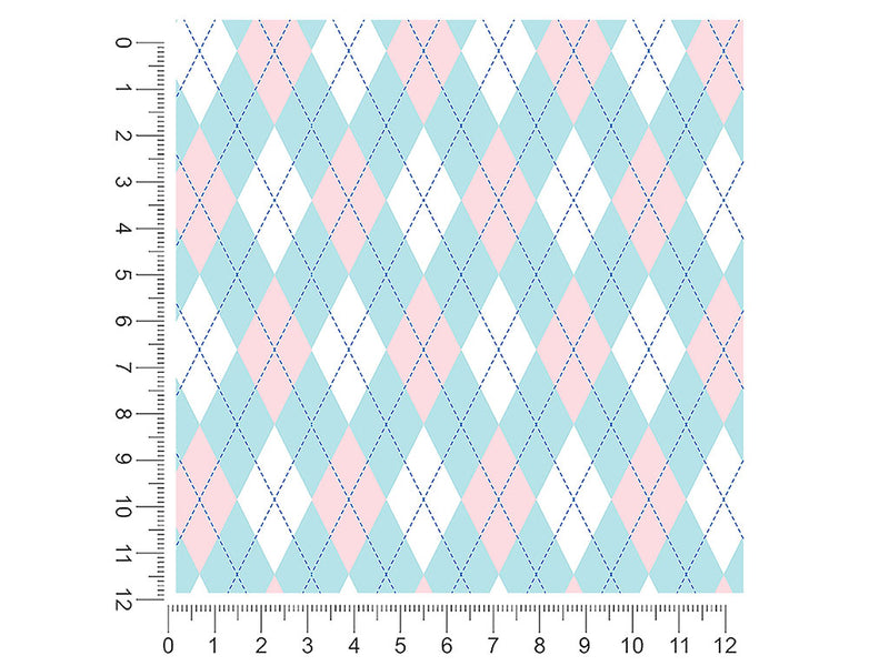 overlapping blues argyle 1ft x 1ft Craft Sheets