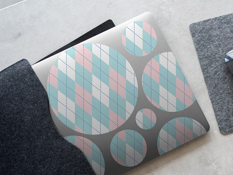 overlapping blues argyle DIY Laptop Stickers