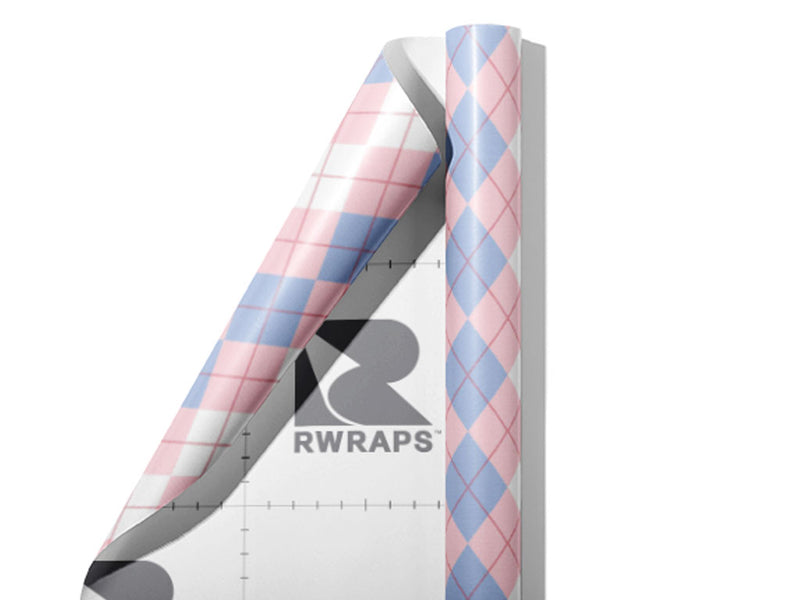 Overlapping Pinks Argyle Wrap Film Sheets~Rwraps Series 914 Overlapping Pinks Argyle Scrolled Sheet~3