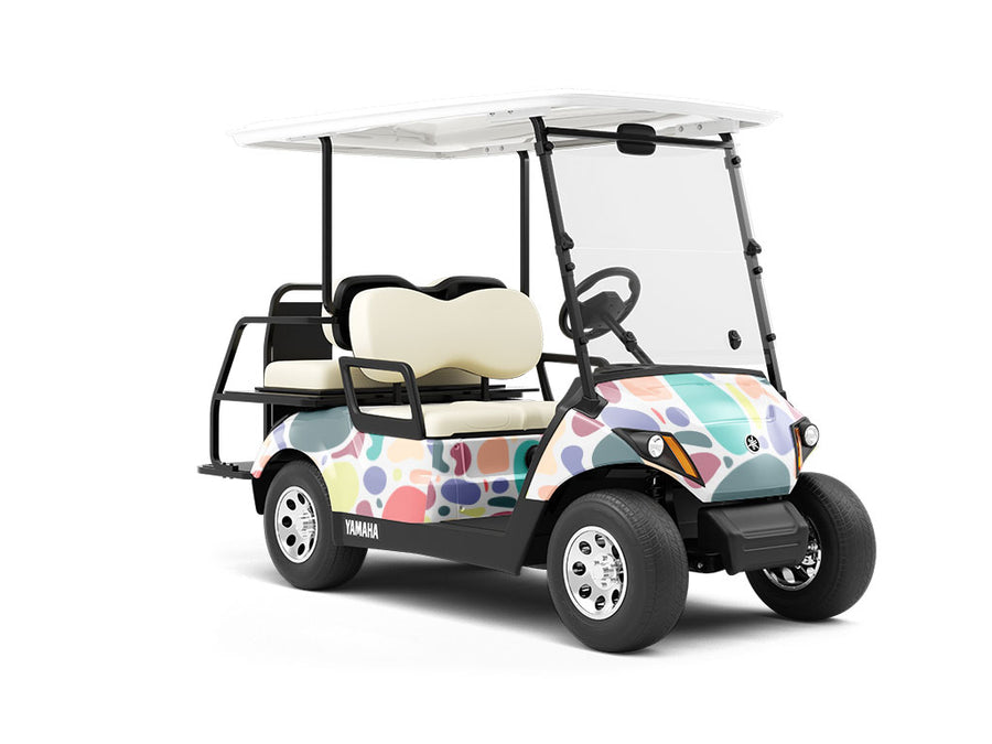 Oversized Rainbow Cobblestone Wrapped Golf Cart