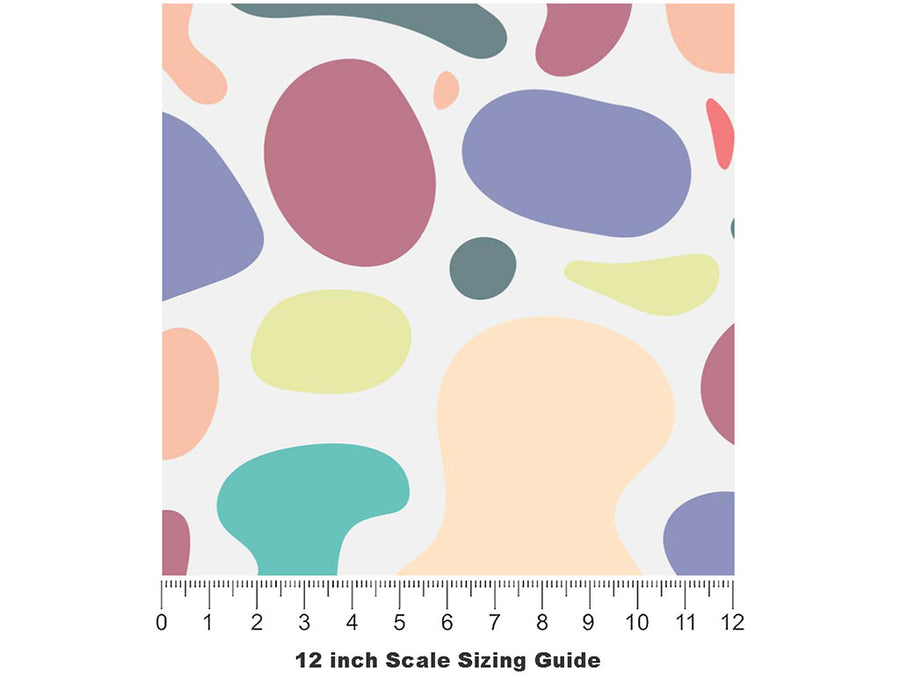 Oversized Rainbow Cobblestone Vinyl Film Pattern Size 12 inch Scale~Rwraps Oversized Rainbow Cobblestone Sizing Chart~3
