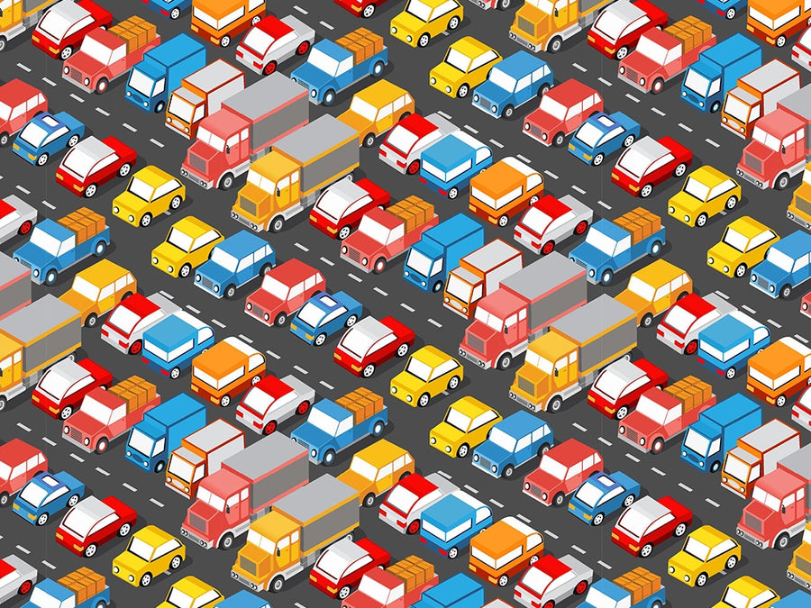 Packed Lot Cityscape Vinyl Wrap Pattern~Rwraps Series 914 Digitally Printed Vinyl Wrap~0