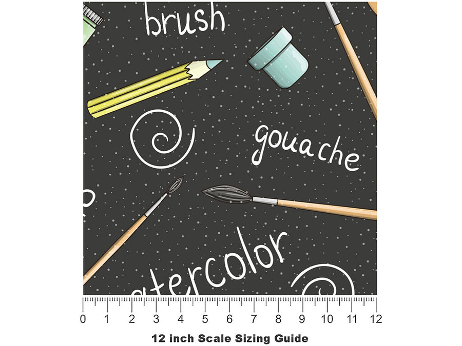 Paint Palette Hobby Vinyl Film Pattern Size 12 inch Scale~Rwraps Paint Palette Hobby Sizing Chart~2