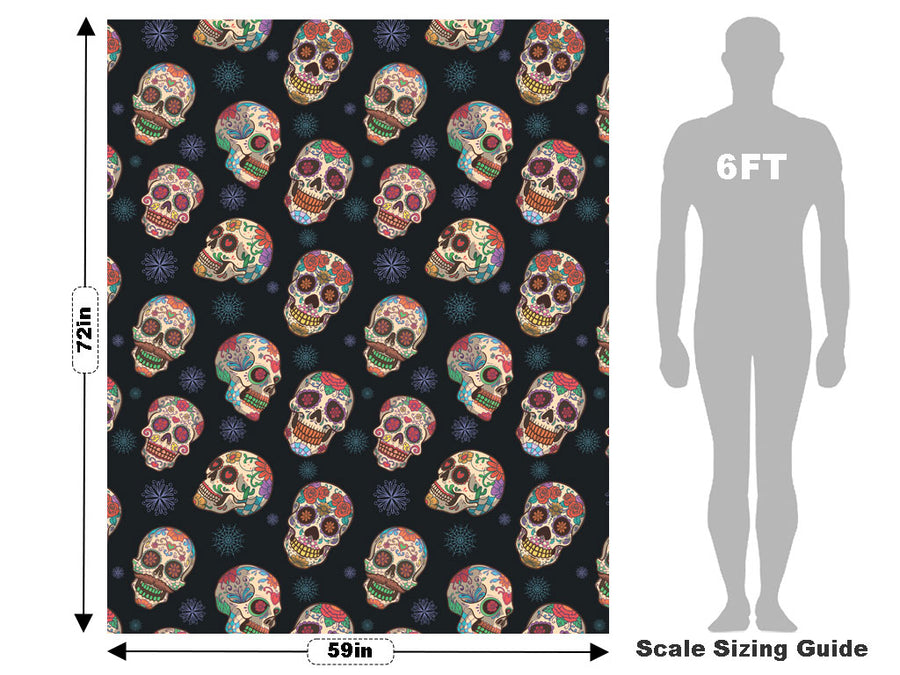 Painted Calaveras Day of the Dead Vehicle Wrap Scale~Rwraps Series 914 Painted Calaveras Day of the Dead Measurements~1