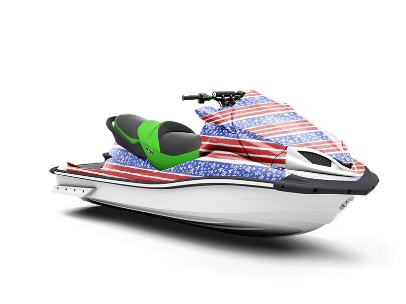 Painted Flag Americana Jet Ski Vinyl Customized Wrap