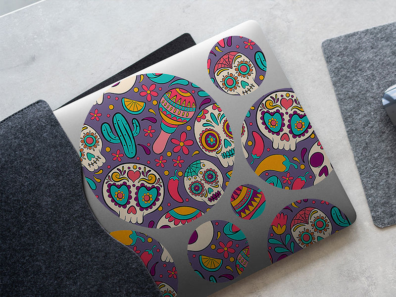 painted skulls skull and bones DIY Laptop Stickers