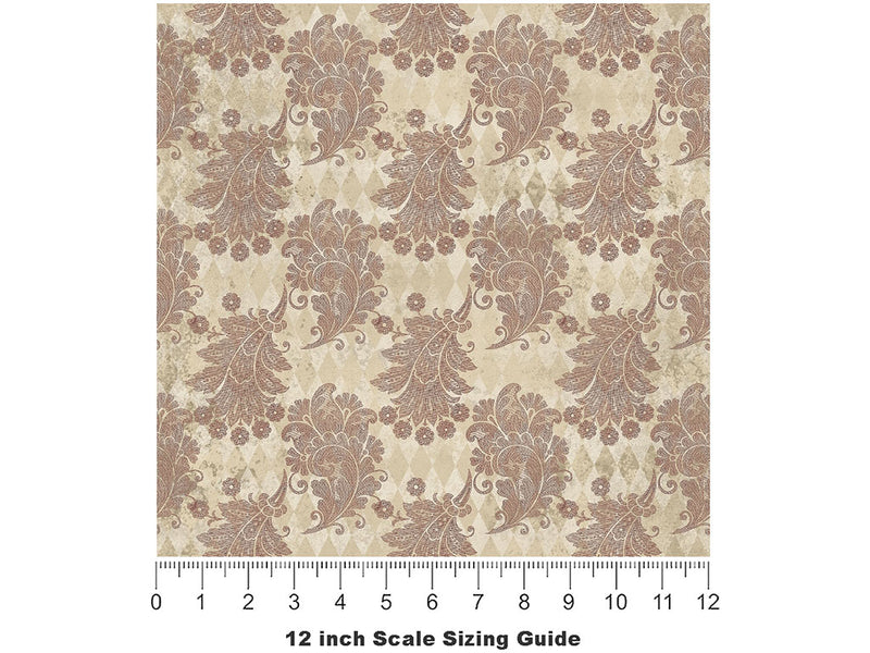 Pale Cornucopia Gothic Vinyl Film Pattern Size 12 inch Scale~Rwraps Pale Cornucopia Gothic Sizing Chart~2