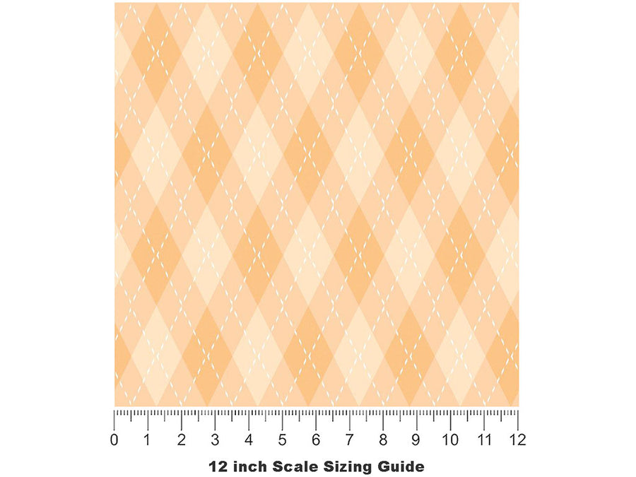 Pale Desert Argyle Vinyl Film Pattern Size 12 inch Scale~Rwraps Pale Desert Argyle Sizing Chart~2